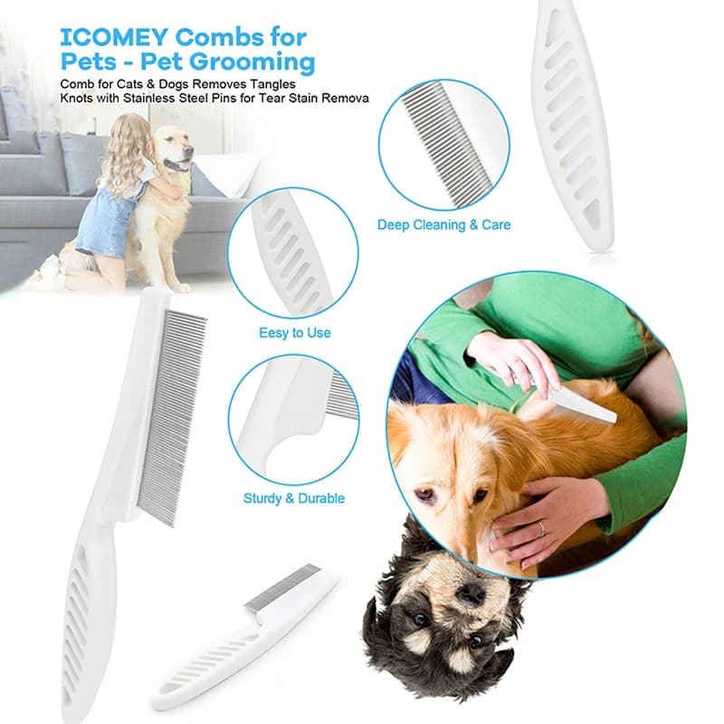 Pet Grooming Kit with Massage and Thick-Tooth Comb