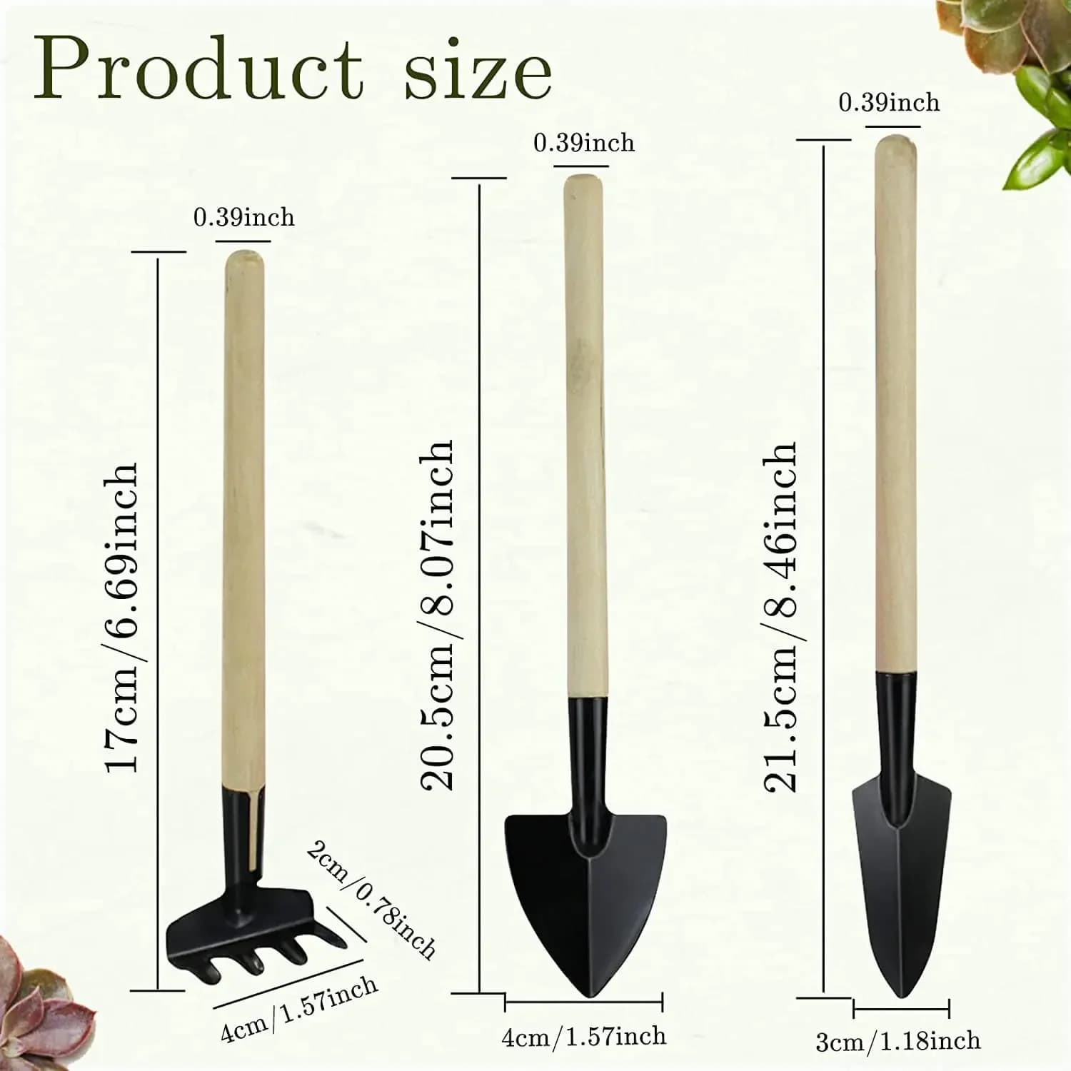 Mini Garden Tool Set with Shovel and Rake