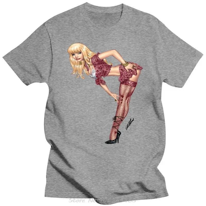 Men Clothing Comfortable Fishnet Stockings And High Heels Young T Shirt  Summer Tops Tshirt O-Neck Cotton Tees Streetwear