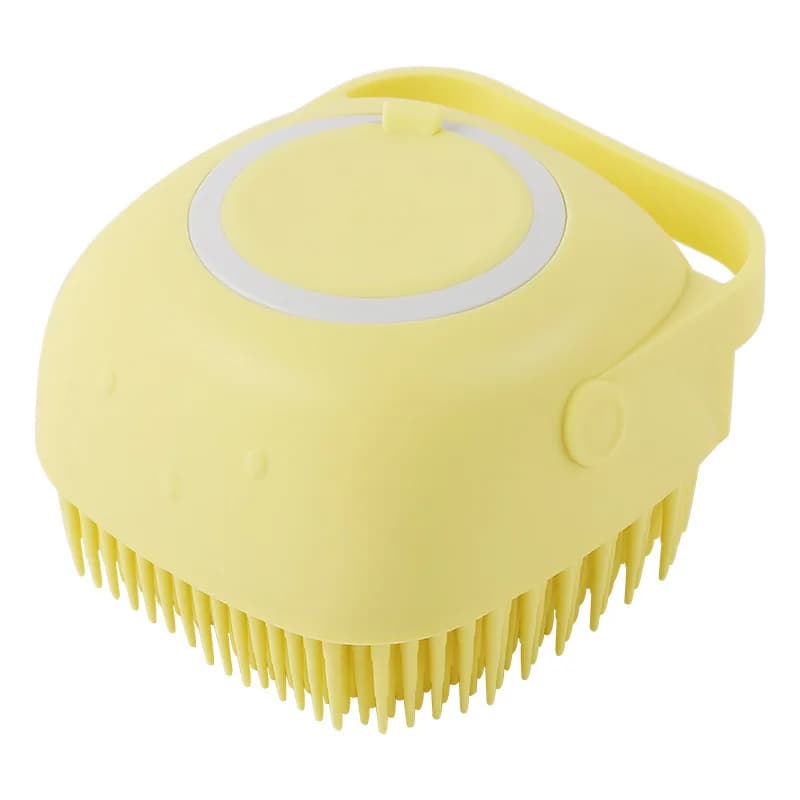 Pet Massage Brush Dog Bathing Brush Shampoo Dispenser Soft Silicone Brush Rubber Bristle for Dogs and Cats Shower Grooming Tool