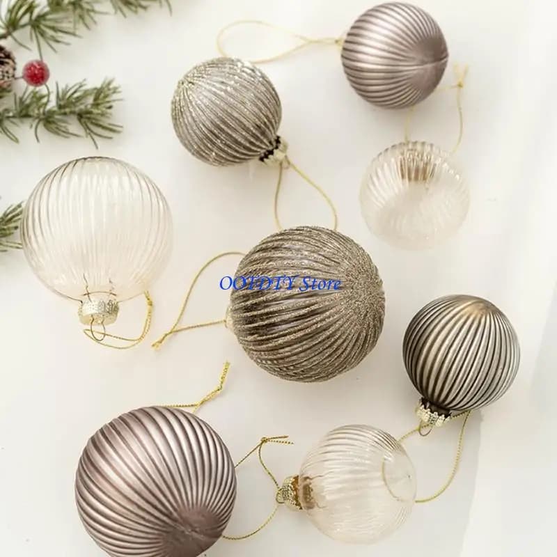 Glass Christmas Ball Ornaments, Set of 6