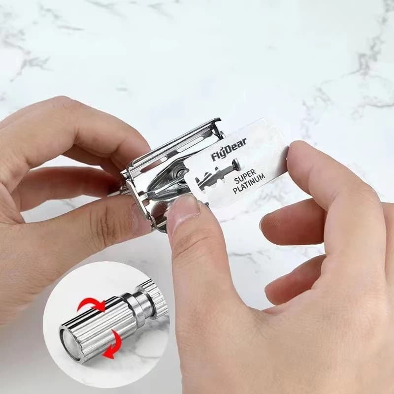 Stainless Steel Straight Razor with 10 Blades