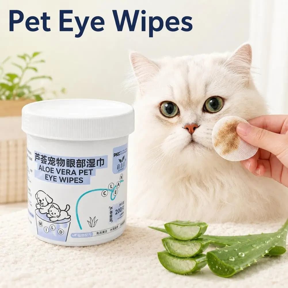 Pet Cleaning Wipes 200Pcs/Tub Non-Woven Fabric Dog Eye Wipes Tear Stain Remover EDI Water Gentle Cat Wipes For Pet Grooming
