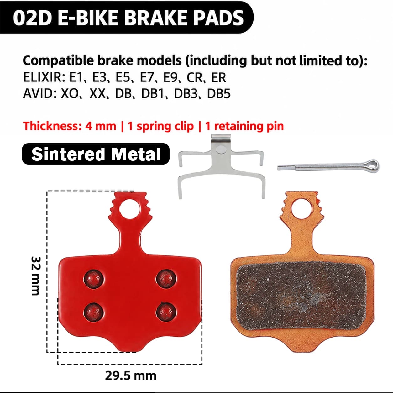 Sintered Metal Brake Pads for SRAM AVID Elixir