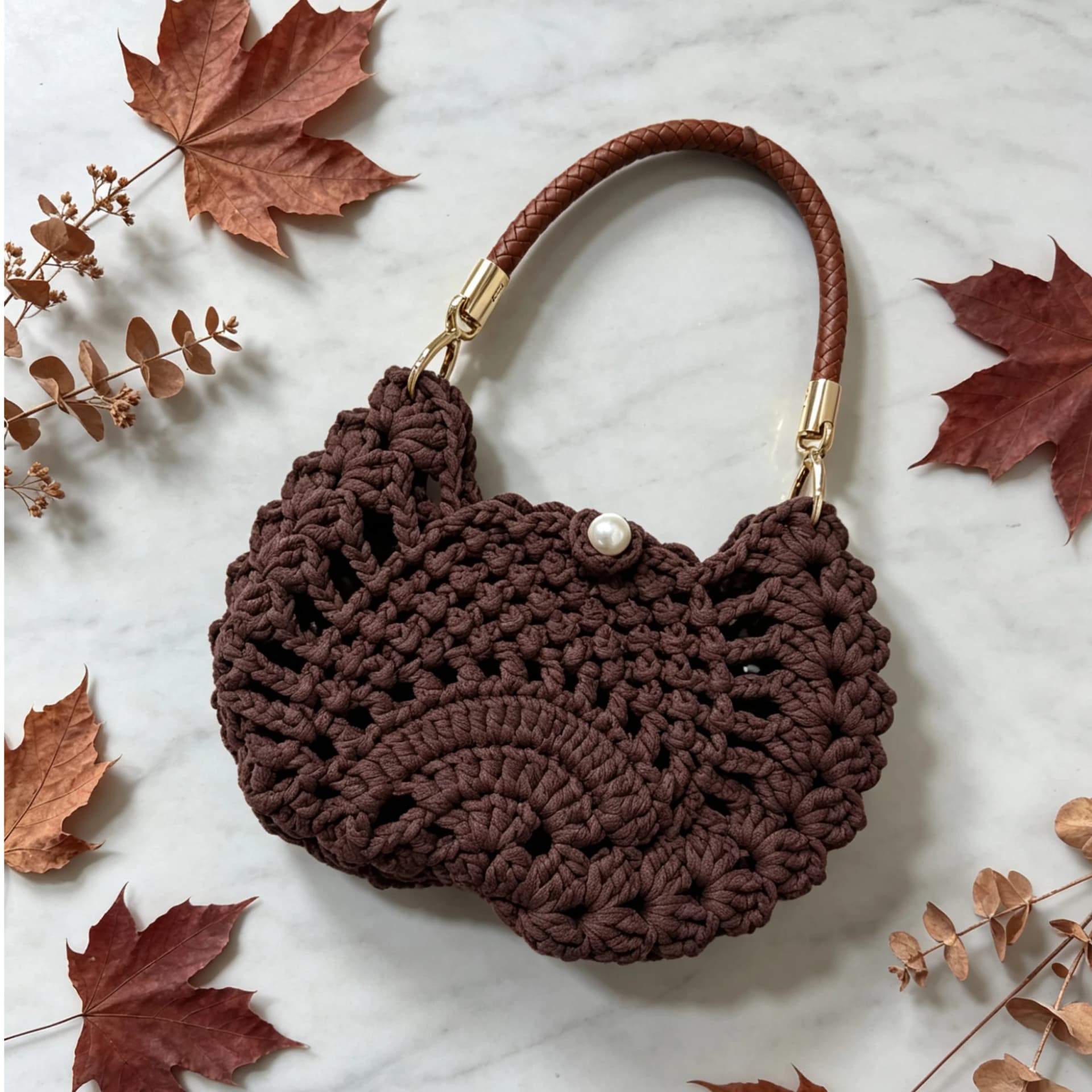 Women's Handbag, Bohemian Style Bag, New Handmade Crochet Bag, Commuter Bag, Cosmetic Bag, Portable Bag, Beach Bag