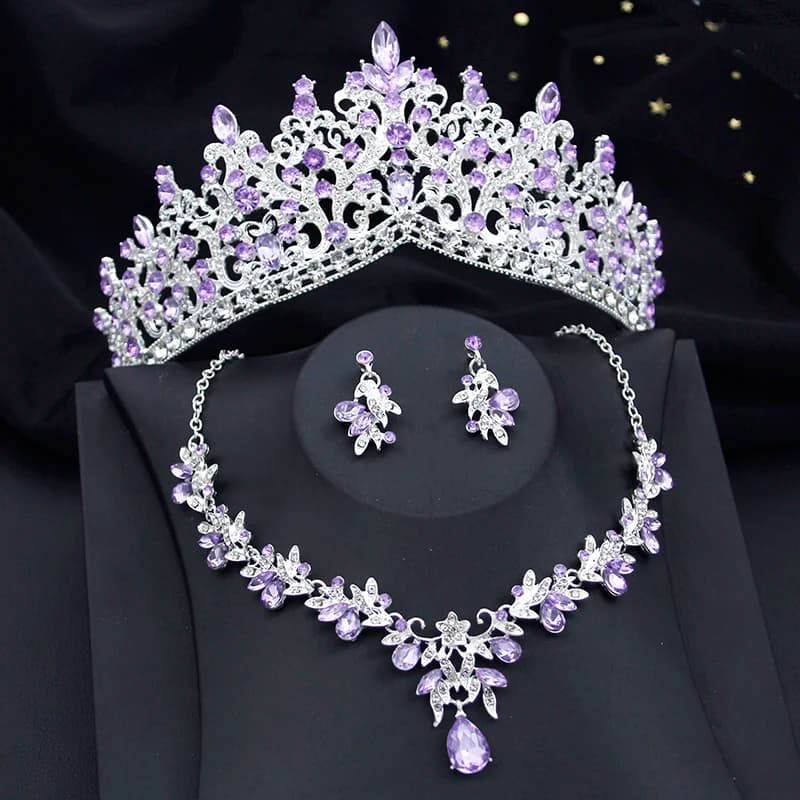 Bridal Jewelry Sets for WomenTiaras and Necklace Earrings Sets for Wedding Dress Party Birthday Costume Accessories