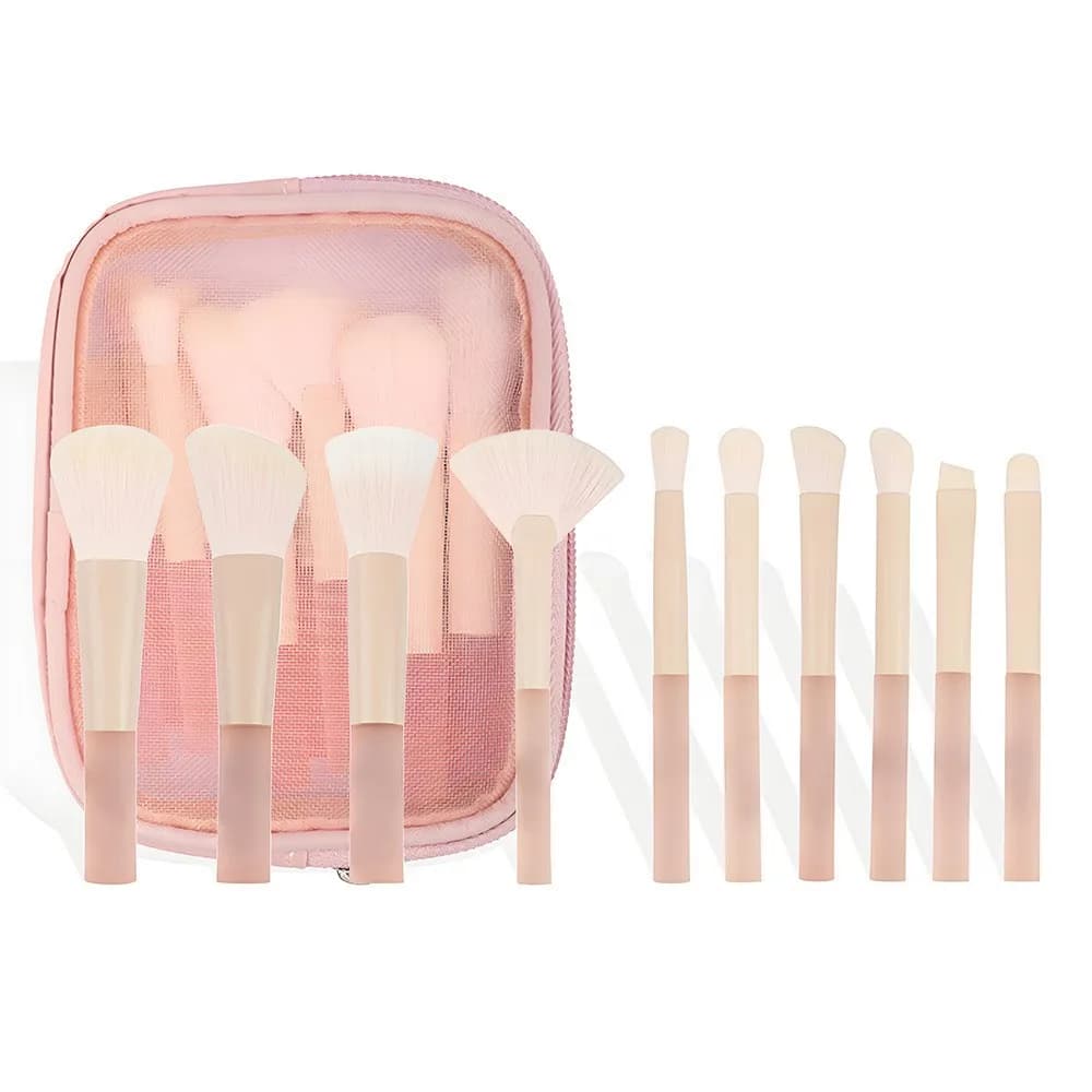 Makeup Brush Set,Portable Brush Set with Ultra‑Soft Fiber Bristles, Including Powder Brush, Stippling Brush and Blush Brush