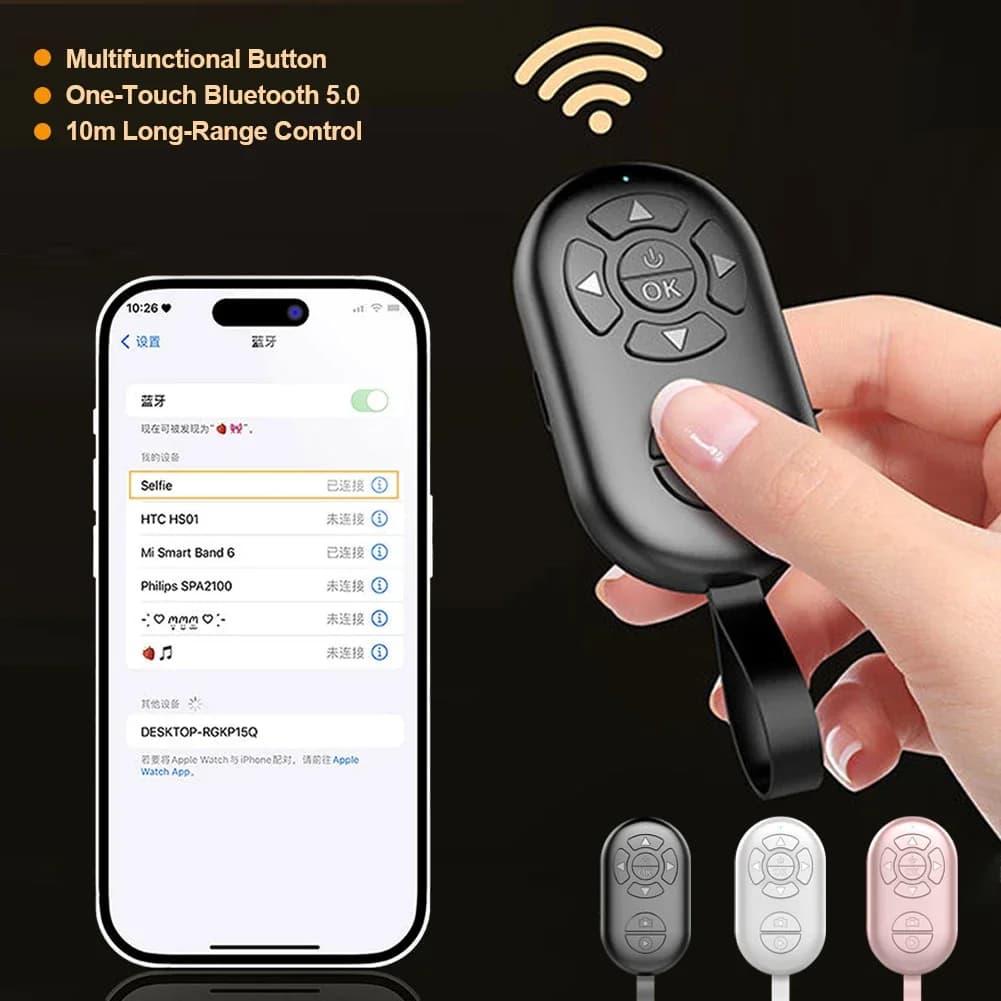For Tiktok Photo Brush Video Bluetooth Remote Control Click The Novel Page Turning Mobile Phone Bluetooth Self-timer