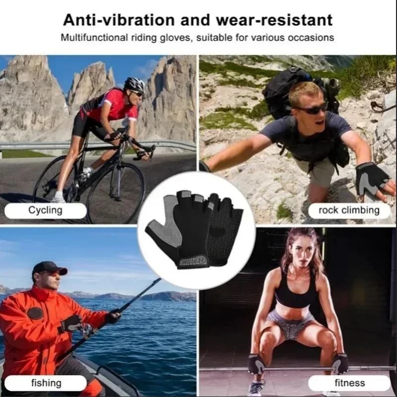 Gym Outdoor Sport Gloves  Anti-Slip Weight Training Fingerless Gloves Cycling Hiking Boxing Exercise Workout Breathable Gloves