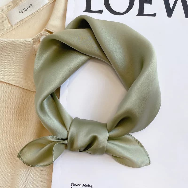 Scarf 100% Silk Bandana Women Square Scarves Wrap Kerchief Mulberry Spring Fashion Luxury High Quality Headband Hijab Shawls