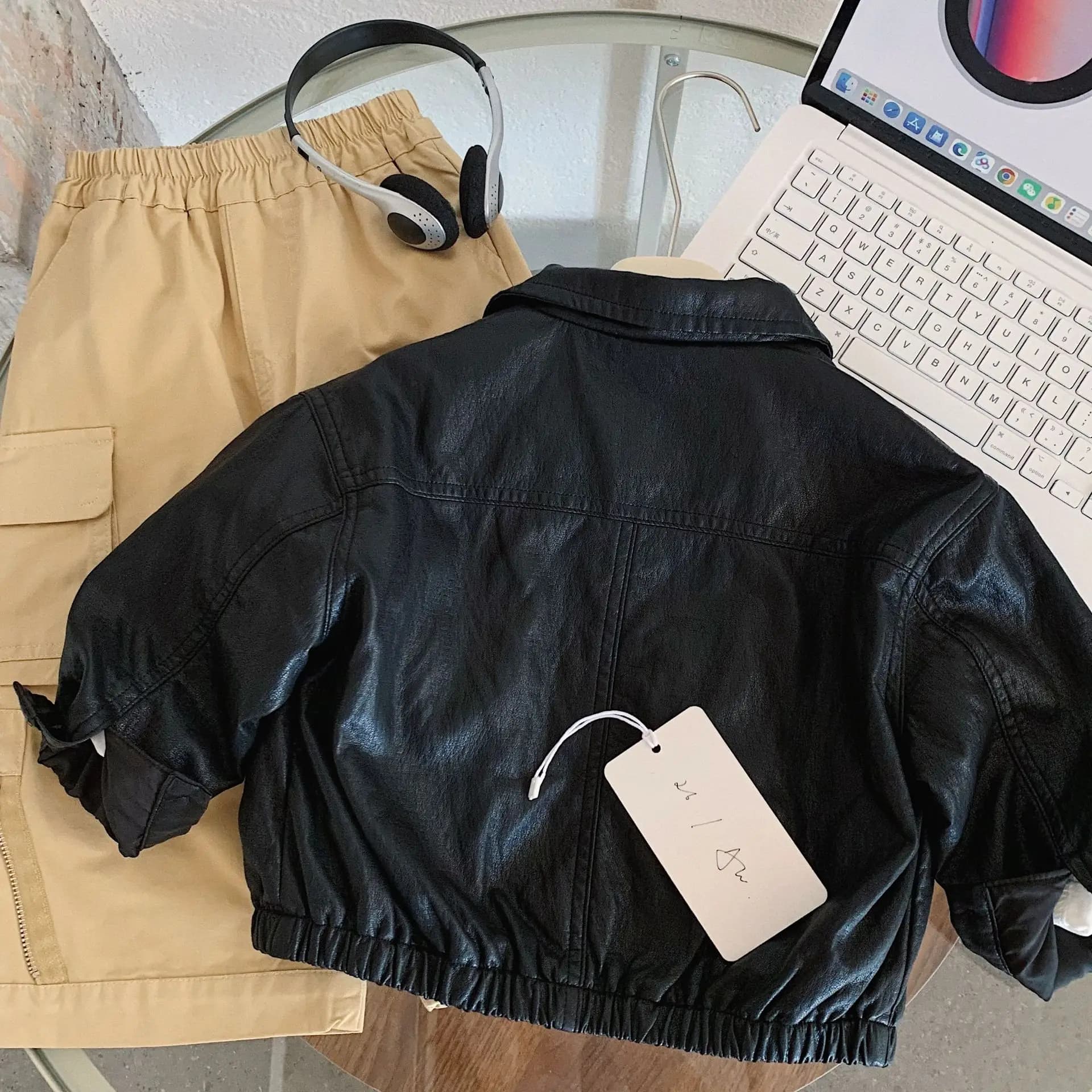 Boy's Single Breasted Leather Jacket