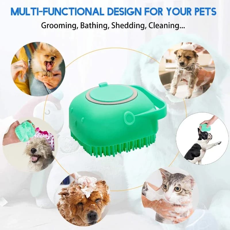 Pet Shampoo Brush with Dispenser