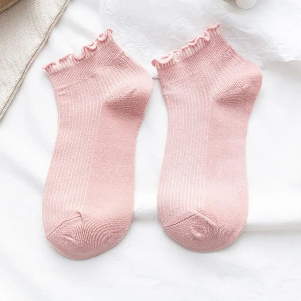 Women's Cotton Frilly Ruffle Ankle Socks