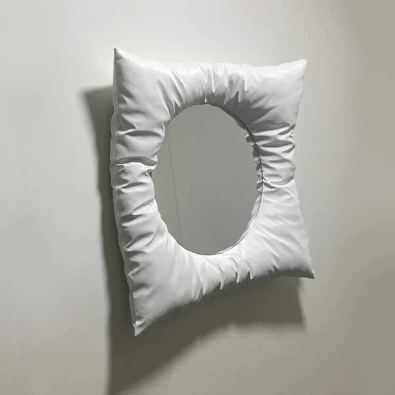Square Silver Pillow Wall Mirror