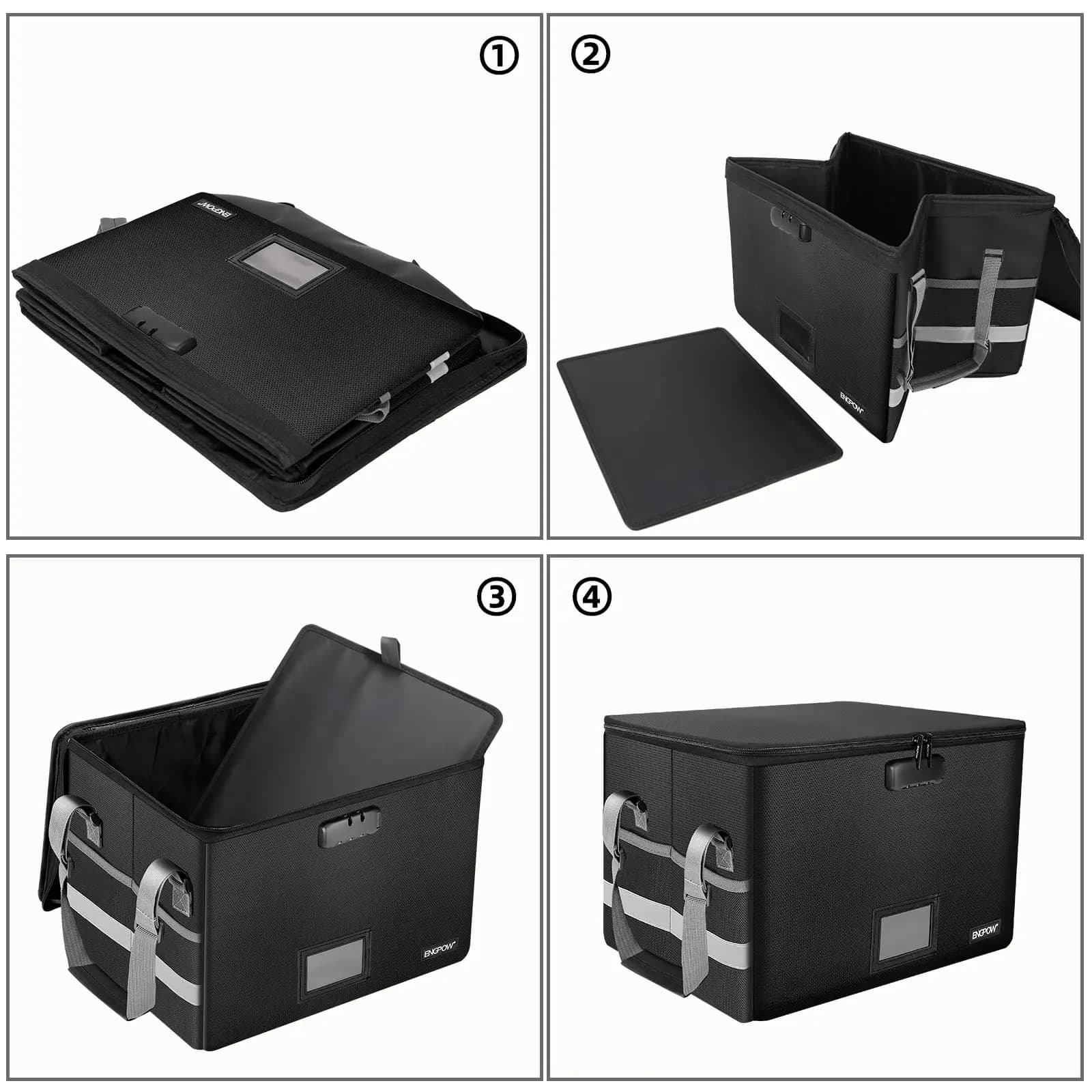 Fireproof File Box with Lock and Handle