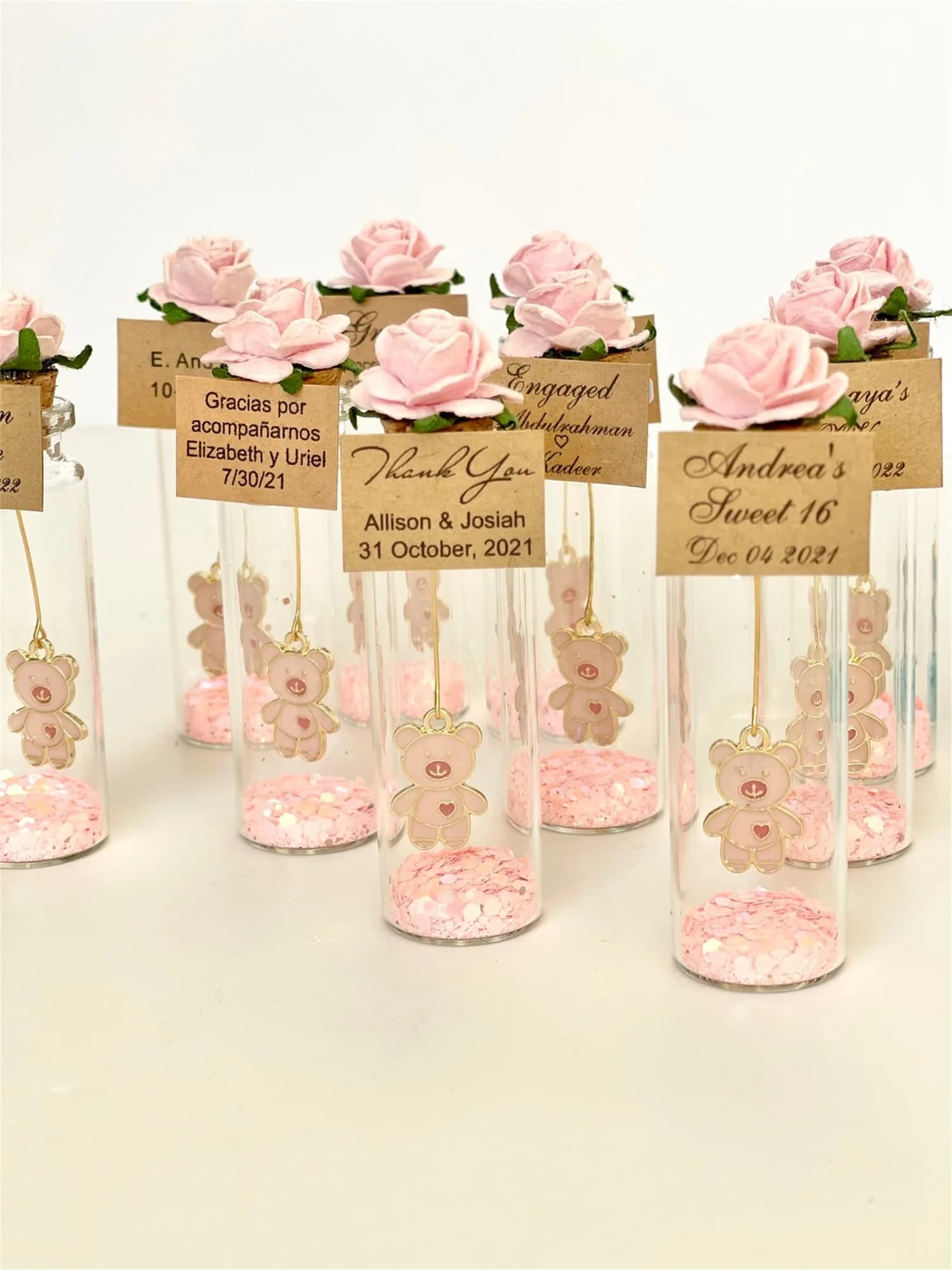 Personalized Glass Dome Rose Favors