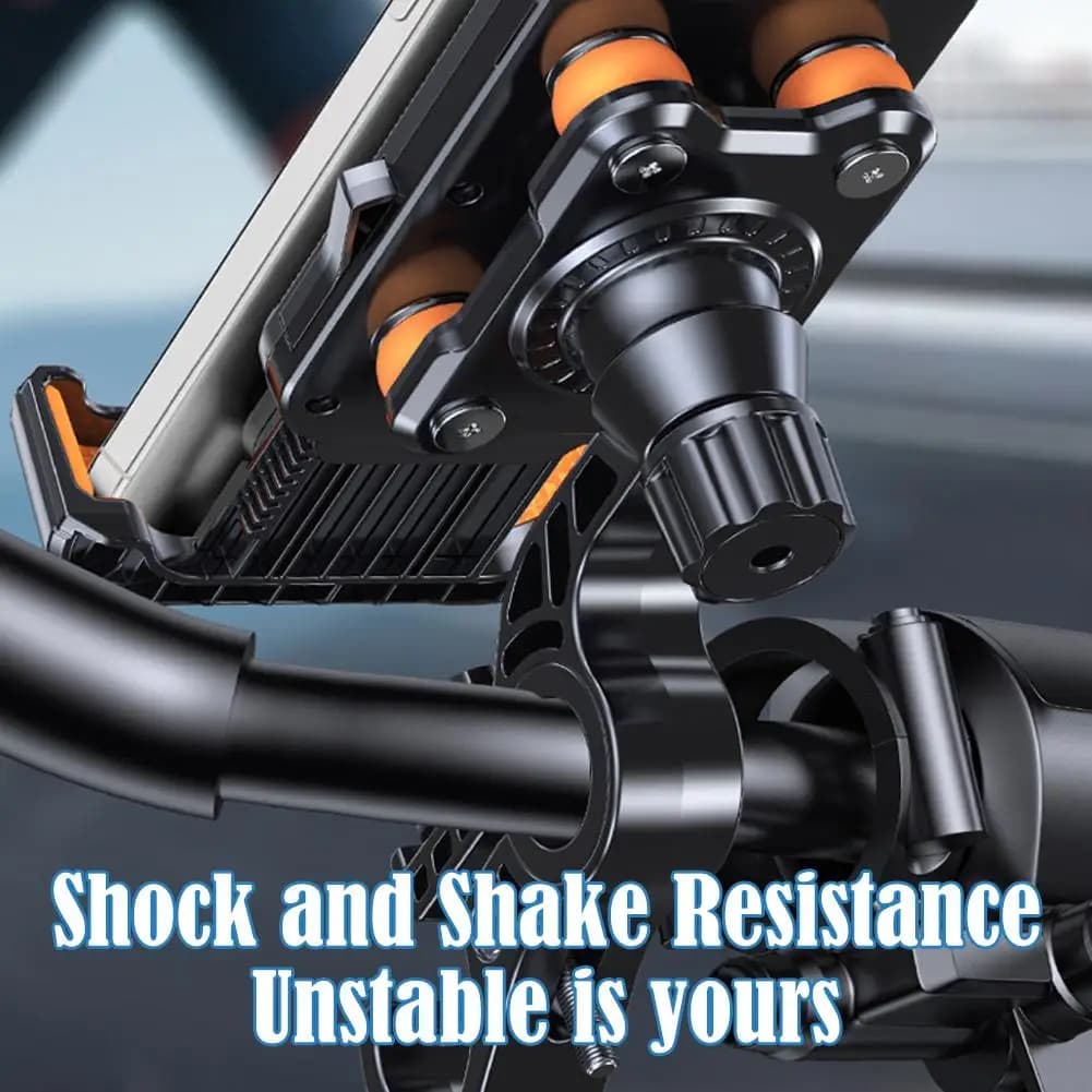 Bike Phone Holder for Handlebar, Motorcycle Phone Mount, Shock Absorbing Anti-Shake Phone Mount for Bike Scooter Motorcycle