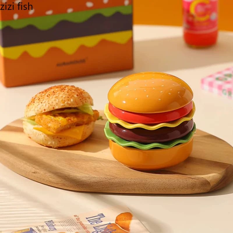 Ceramic Burger Plate Set With Dipping Dishes