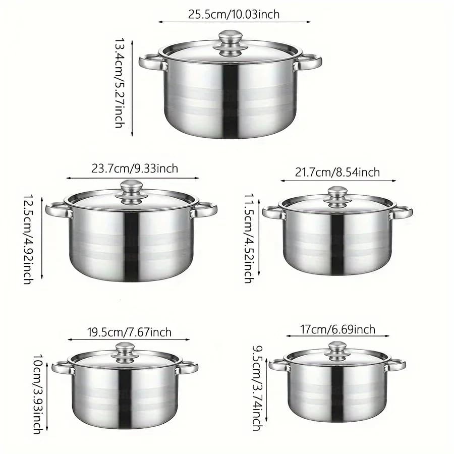 5-Piece Stainless Steel Cookware Set