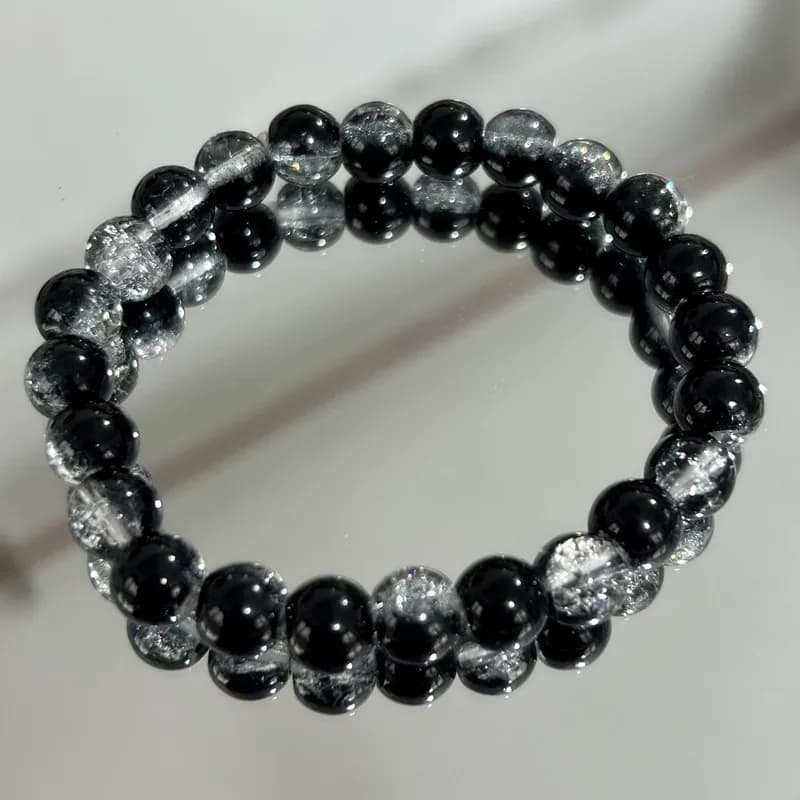 8mm Beaded Stretch Bracelet Cracked