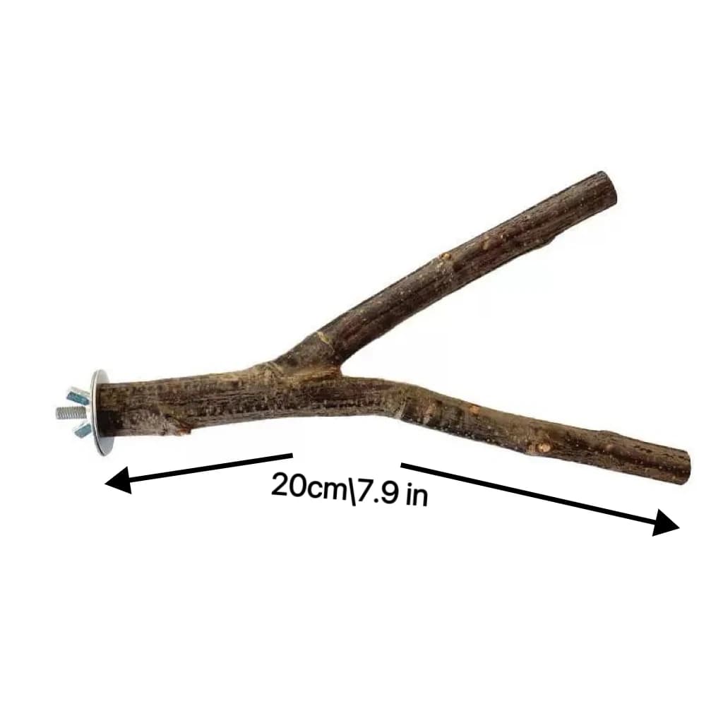 Natural Wood Forked Bird Perch Stand