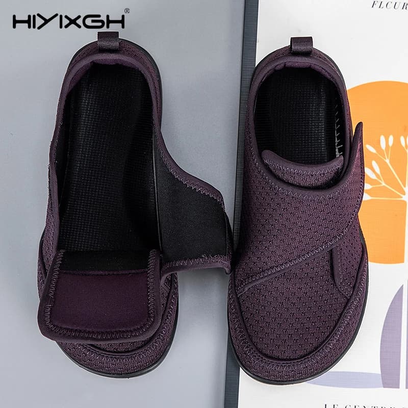Open Shoes for Elderly Adjustable Diabetic Shoes Swollen Foot Fat Wide Hallux Valgus Bunion Orthopedics Thumb Eversion Men Women