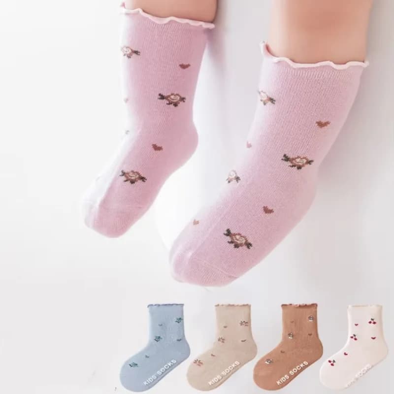 Kids Cotton Print Socks 3-Pair Pack