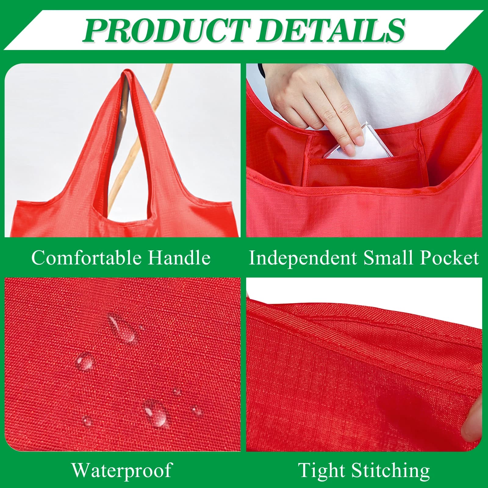 Foldable Reusable Grocery Tote Bag