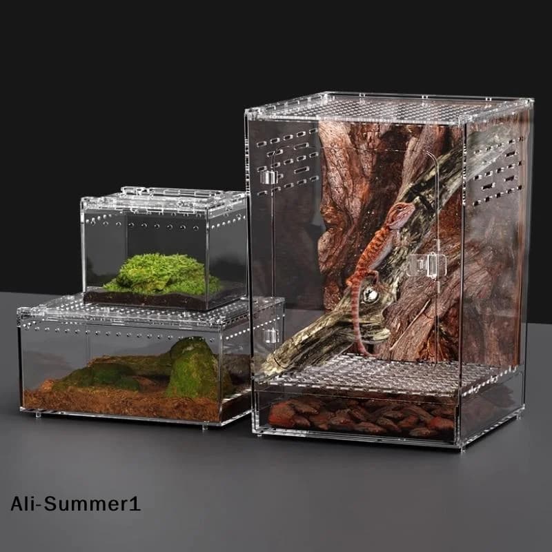 Transparent Acrylic Reptile Breeding Terrarium Box