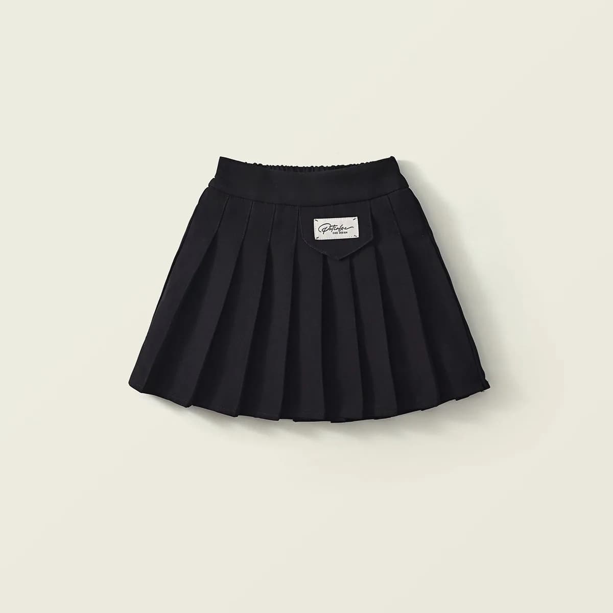 Girls Black Pleated Skirt