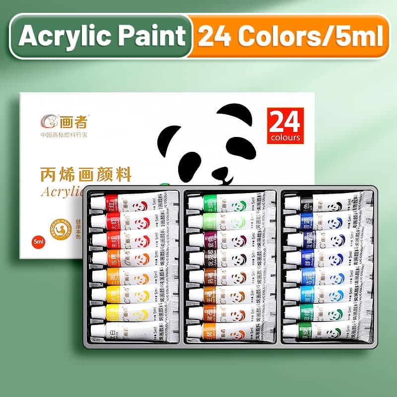 Acrylic Paint Set 12/24 Colors Professional Grade