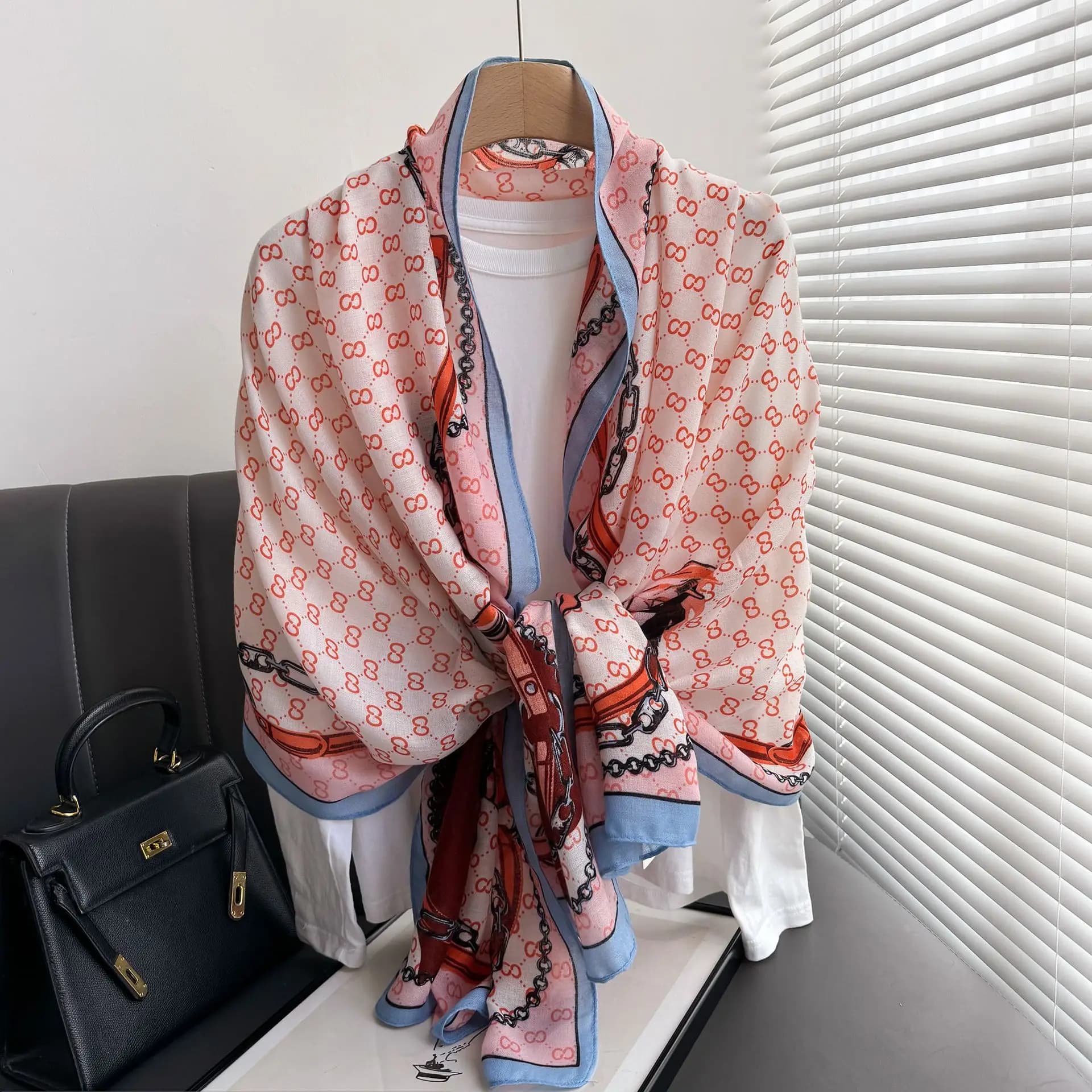 Lightweight Cotton Linen Long Scarf Wrap