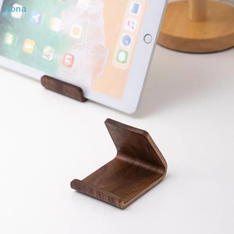 ☽Wooden Phone Stand,Minimalist Walnut Cell Phone Holder,Desktop Phone Stand for All Smartphones & Tablets