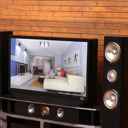 Dollhouse Miniature TV Set