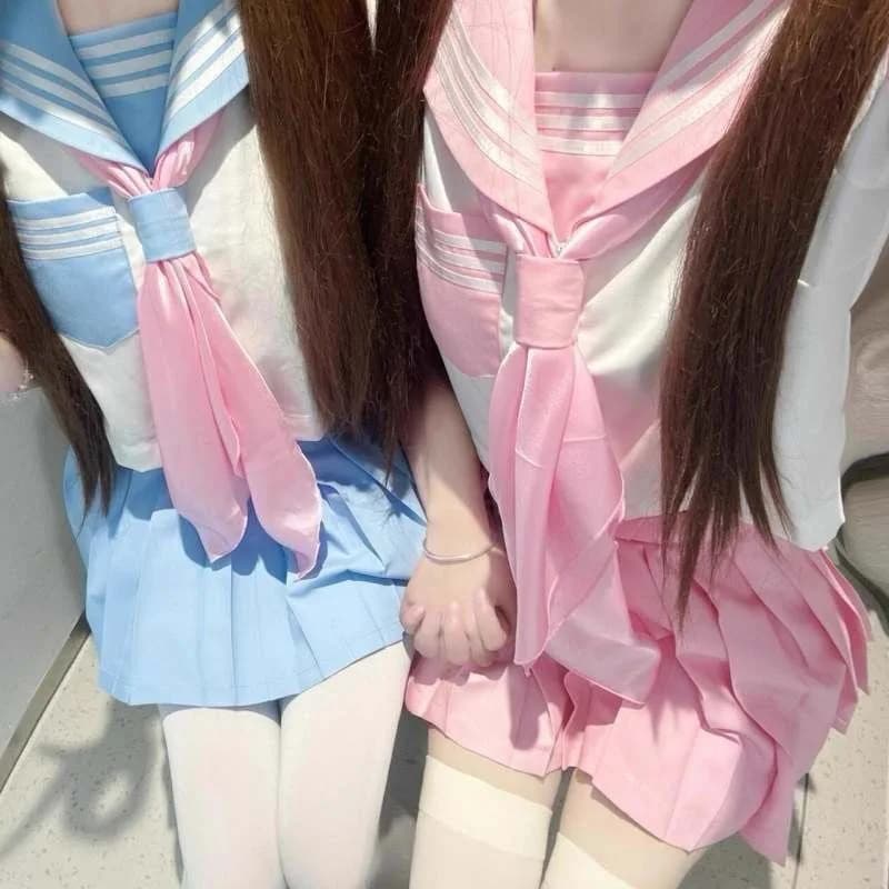 Japanese School Sailor Uniform Navy Pink
