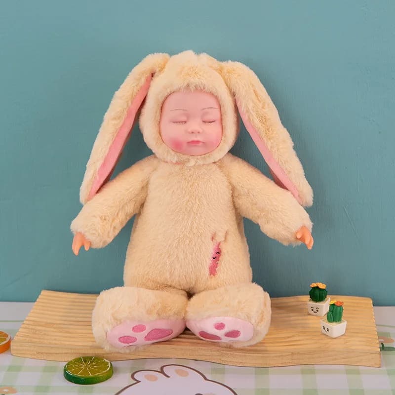 Soft Plush Reborn Baby Doll with Rabbit Toy