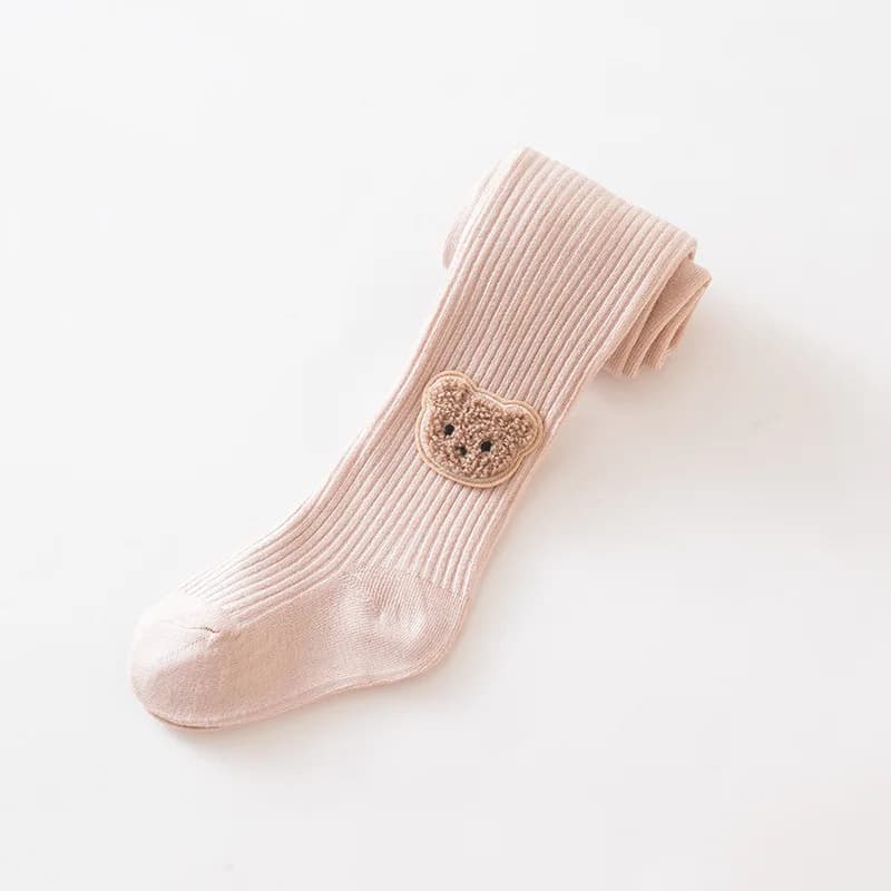 Bear Embroidery Cotton Baby Tights
