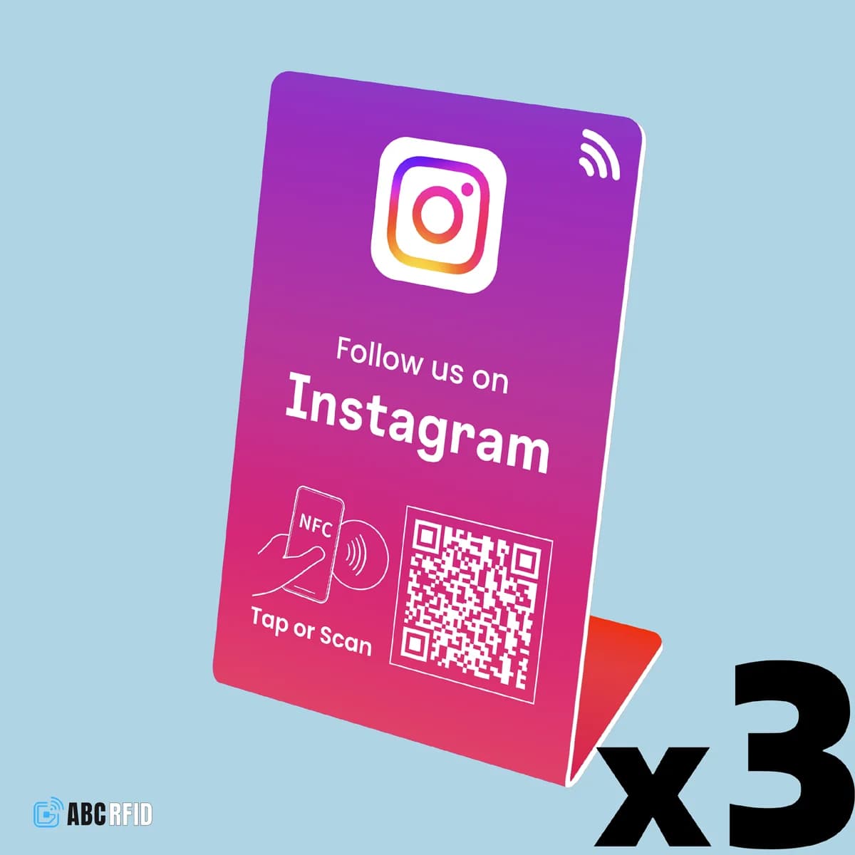 Follow us on Instagram, Facebook stand, TiKTok QR code+NFC Tap, get more follower, Dynamic QR code, link can be changed anytime