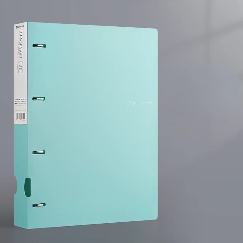 Portable 4-Hole D-Type A4 Plastic Folder