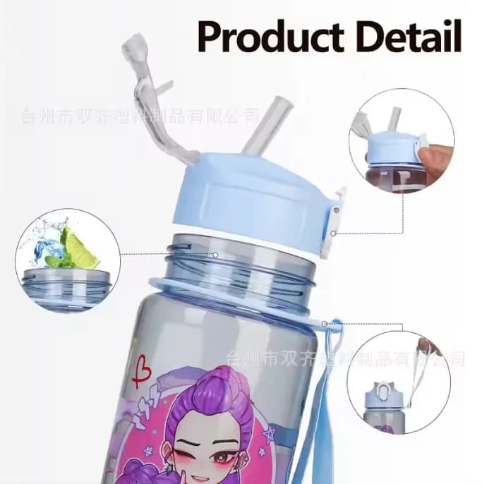 Water Bottles 750ml High-capacity Drinking Straw Cup Portable Girl Outdoor Bottles Office School Kid School Gym Sport