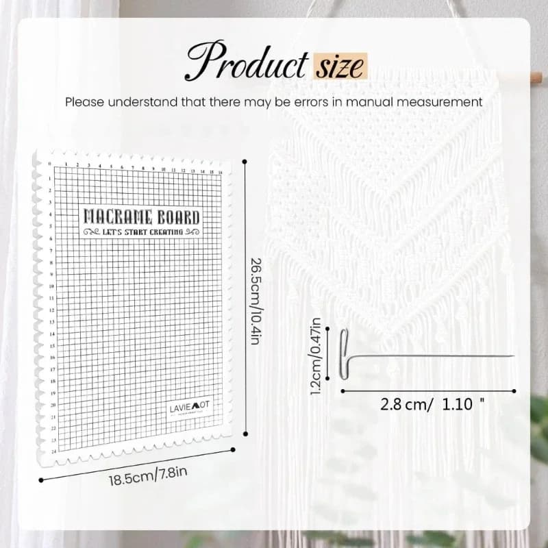 Macramé Project Board with Grid Lines