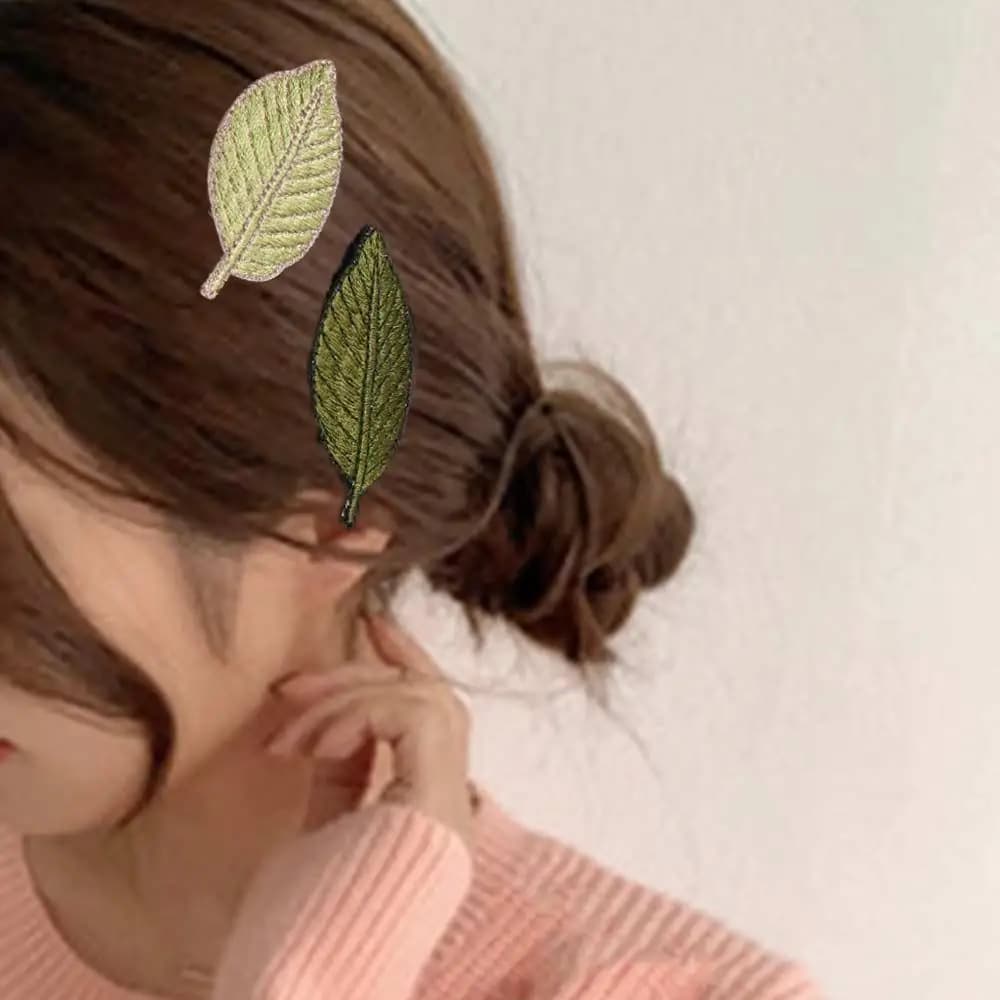 Knitted Leaf Hair Clip Barrette