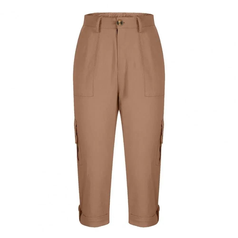 Women's Mid-Rise Cropped Cargo Capri Pants