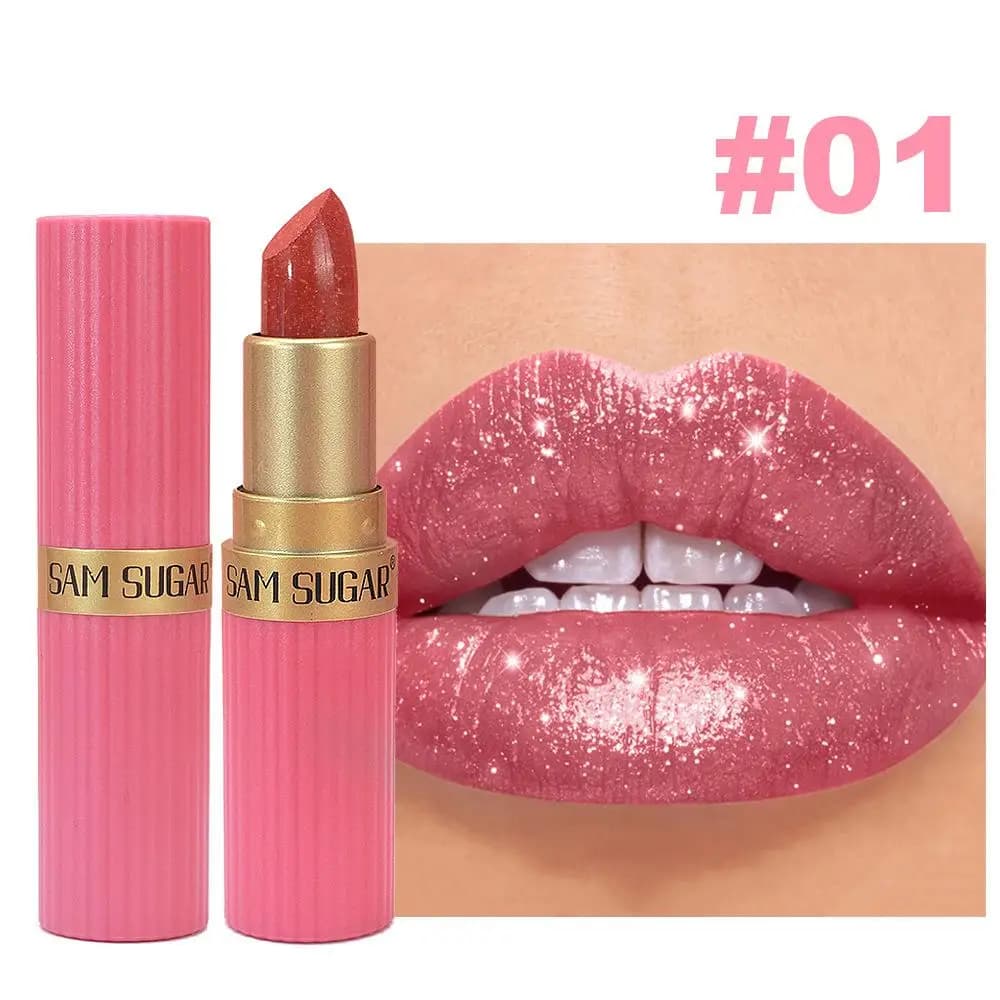 Glitter Lipstick in Nude Pink