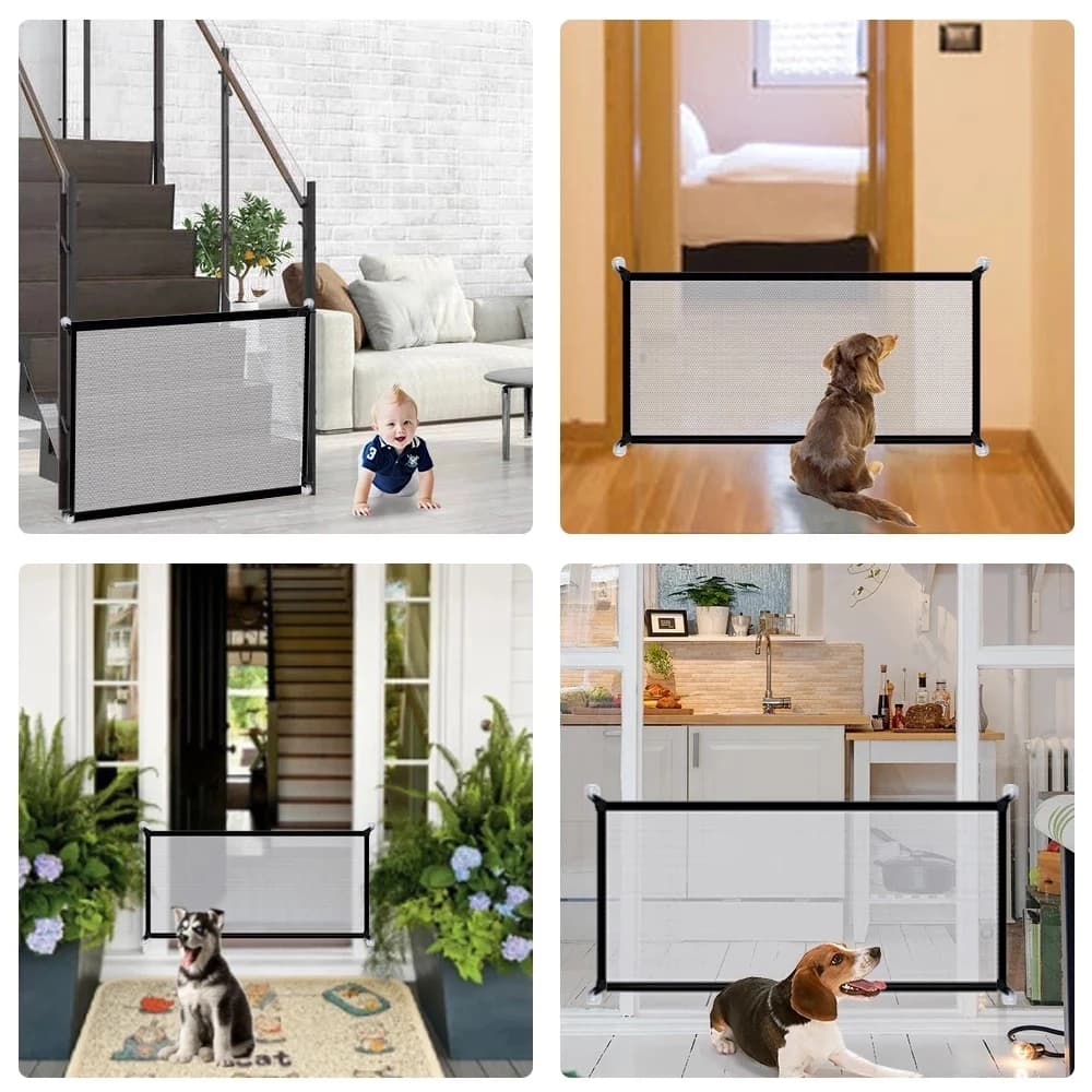 Foldable Pet Safety Gate with Mesh