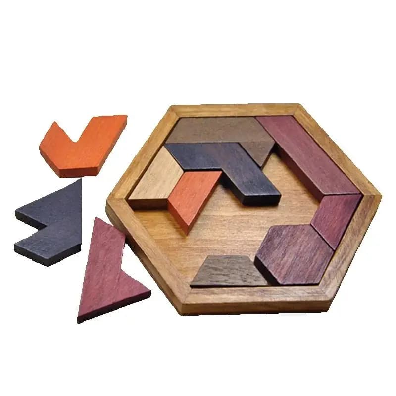 Wooden Geometric Shape Jigsaw Board Puzzle