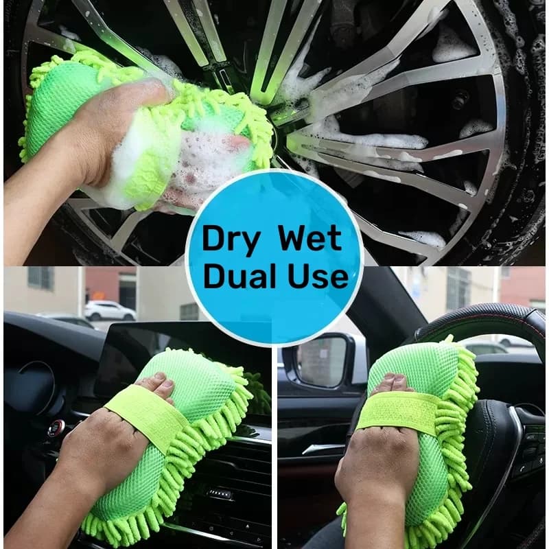 Microfiber Car Wash Sponge & Detailing Brush Set