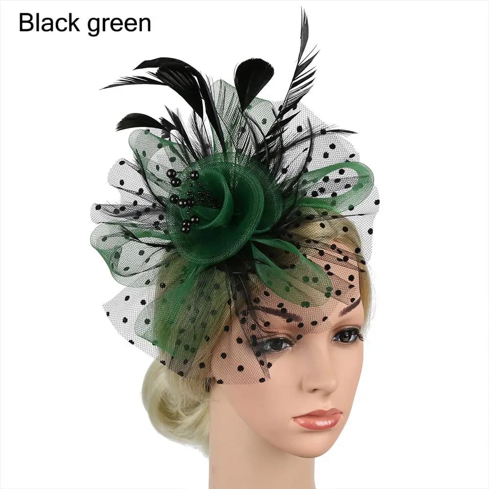Hair Accessories Mesh Flower Hair Fascinators Wedding Feathers Hair Clip Fascinator Hat Tea Party Headband Alice Headband Clip