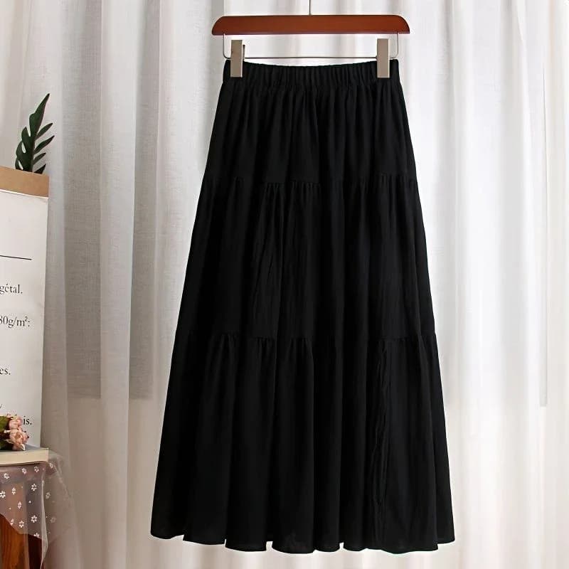 Women's Tiered Maxi Skirt Elastic Waist