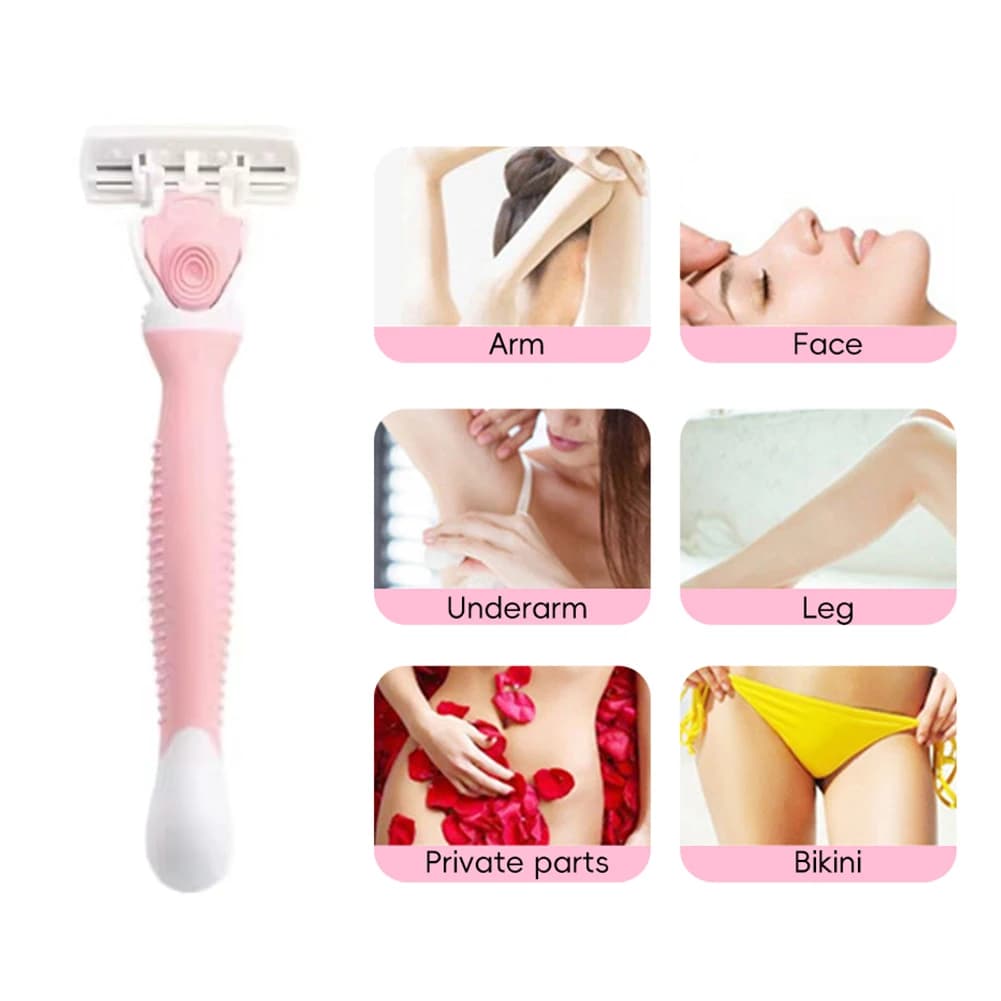 Women's Multi-Blade Razor With Replaceable Heads
